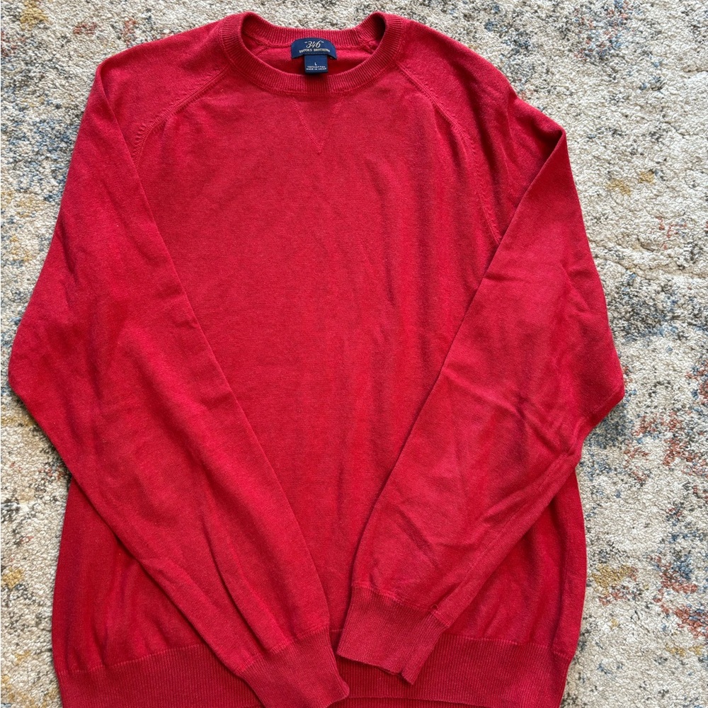 Brooks Brothers Vibrant Red Crewneck Sweater